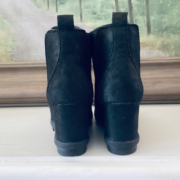 Serra Black Suede Platform Ankle Booties Women’s size 7 City Mod Stylish Career - Picture 4 of 14